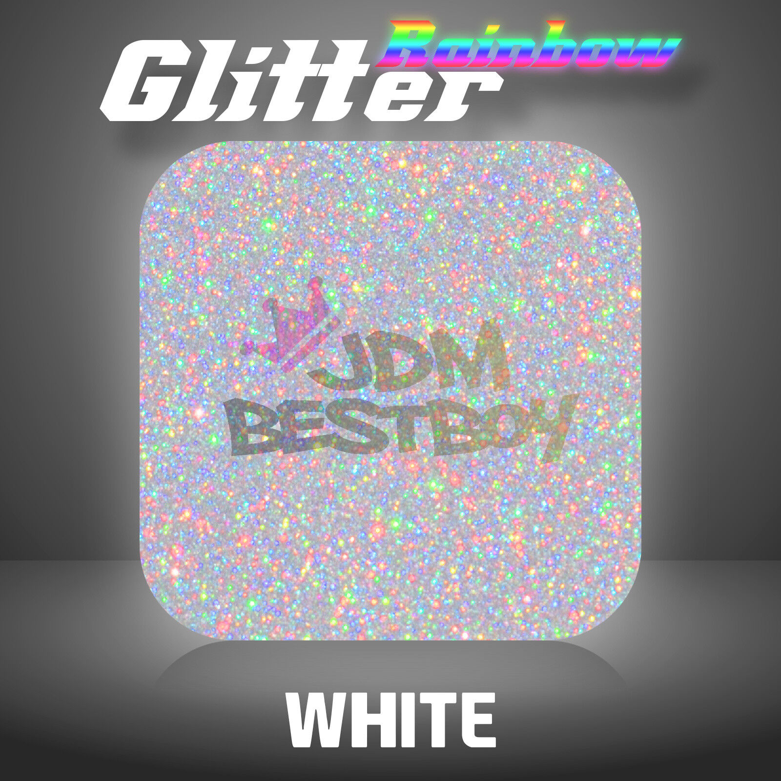 White Rainbow Glitter Heat Transfer Vinyl HTV TShirt 20\