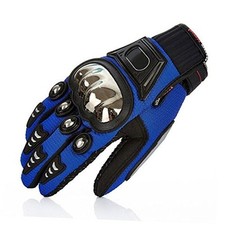 Metal Protective Motorcycle Gloves Full Finger Gloves Summer Medium Blue 2