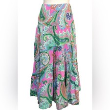 Vintage Lauren Ralph Lauren Pink Bright Full Circle Midi Skirt Size Large