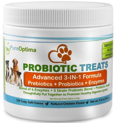 Probiotics Chews for Dogs, Digestive Enzymes + Prebiotics Improves Digestion,...
