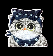 Cute Kitten Embroidery iron on Patch 2 x 2 inch FREE SHIPPING