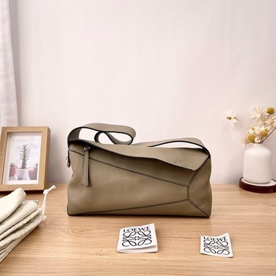 LOEWE Puzzle Hobo Leather Zipper thistle green Shoulder Hand Bag