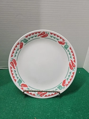Corelle Corning "Fiesta" Red Hot Chili Peppers Dinner Plate/ Bowl Set of 6 Vtg