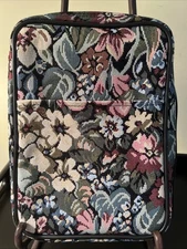 Vintage Tapestry Book Cover Carpet Bag Woven Floral Bible Cover  10x7x1.5”