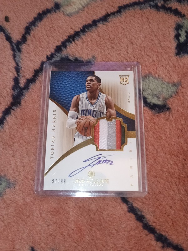 2012 PANINI IMMACULATE TOBIAS HARRIS ROOKIE AUTO PATCH NBA CARD 87/99