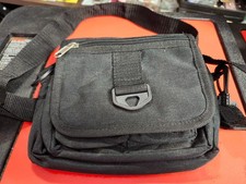 Small Black Nylon Camera Bag 3" x 7" x 5" With adjustable shoulder strap