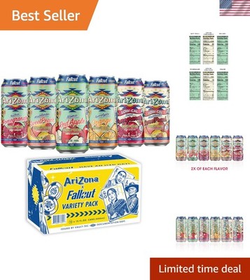 Fallout Green Tea Energy Drinks - 12 Pack with 190mg Caffeine and 6 Flavors