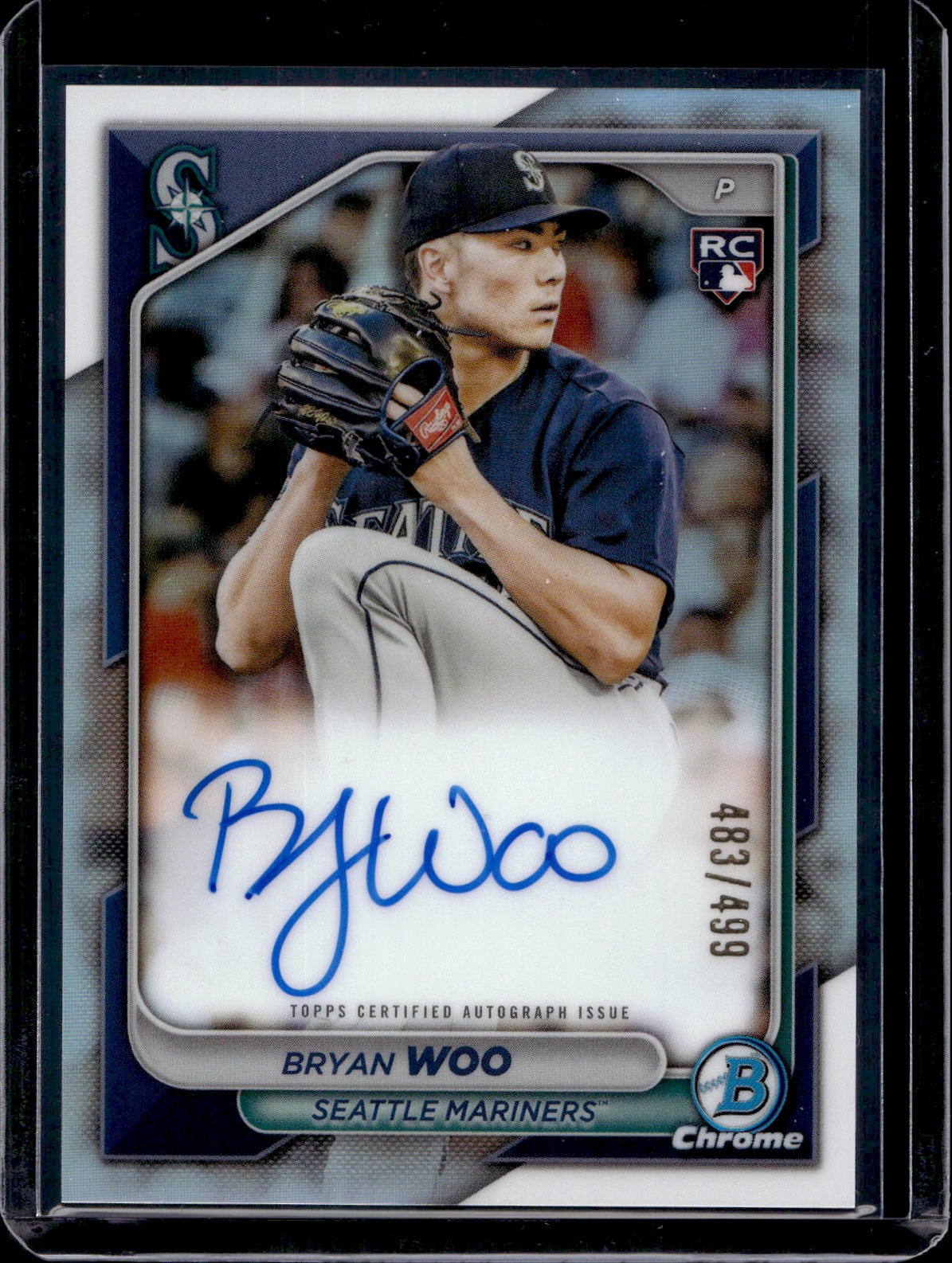 2024 Bowman Bryan Woo Chrome Rookie Refractor Auto /499 Seattle Mariners CRA-BW