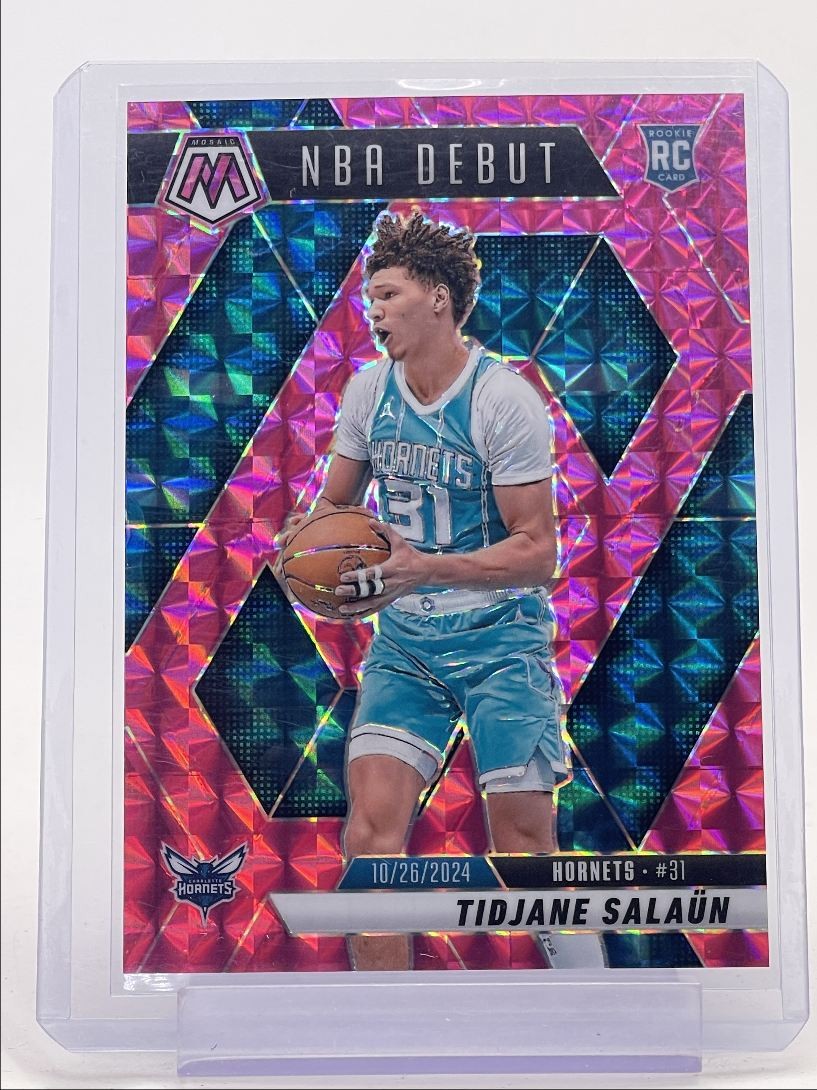 TIDJANE SALAUN 2024-25 MOSAIC ROOKIE NBA DEBUT PINK PRIZM RC /175 Q5686