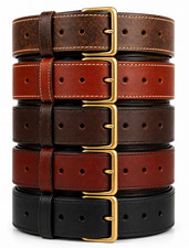 Leather Money Belt 1.5 Hidden Steel Zipper Am...