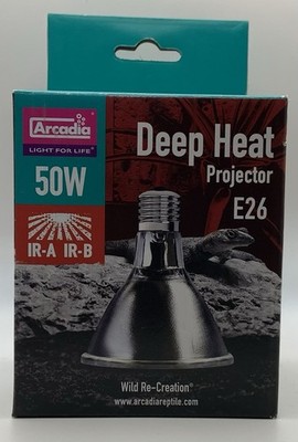 Arcadia Reptile 50W Deep Heat Projector Bulb IRA IRB ~ BRAND NEW