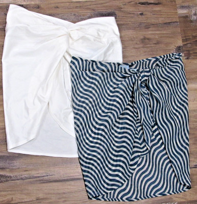 Shade & Shore Women's 2 Piece Twist-Knot Cover Up Sarongs Size Small (4-6)
