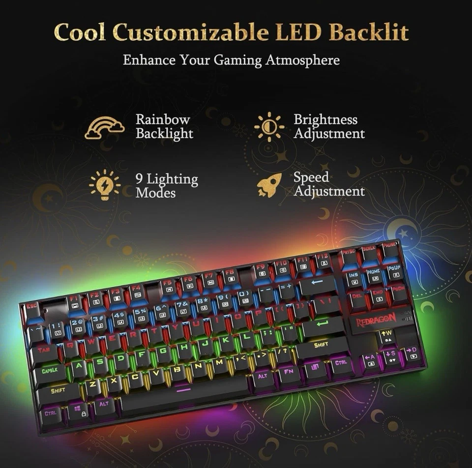 Gaming Keyboard Mechanical Keyboard K552 KUMARA by Redragon 87 Key LED RGB Ba... - Image 3 of 4