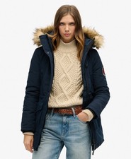 Image of Superdry Womens Everest Faux Fur Hooded Parka Coat