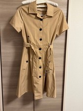 USED DIOR EMBROIDERED BEIGE SHIRT DRESS (PARALLEL IMPORT) ON SALE NOW VERYGOOD