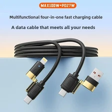 4 in 1 Multi Fast Charging Cable USB C to iPhone Charger Cord for iPhone Samsung