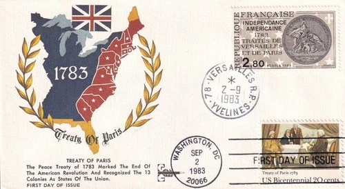 Treaty of Paris FDC, Joint Issue with France, Gill Craft, 2052