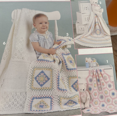 Vtg Rare Leisure Arts BABY WRAPPERS to Knit & Crochet Bk 2 1988 Leaflet 689