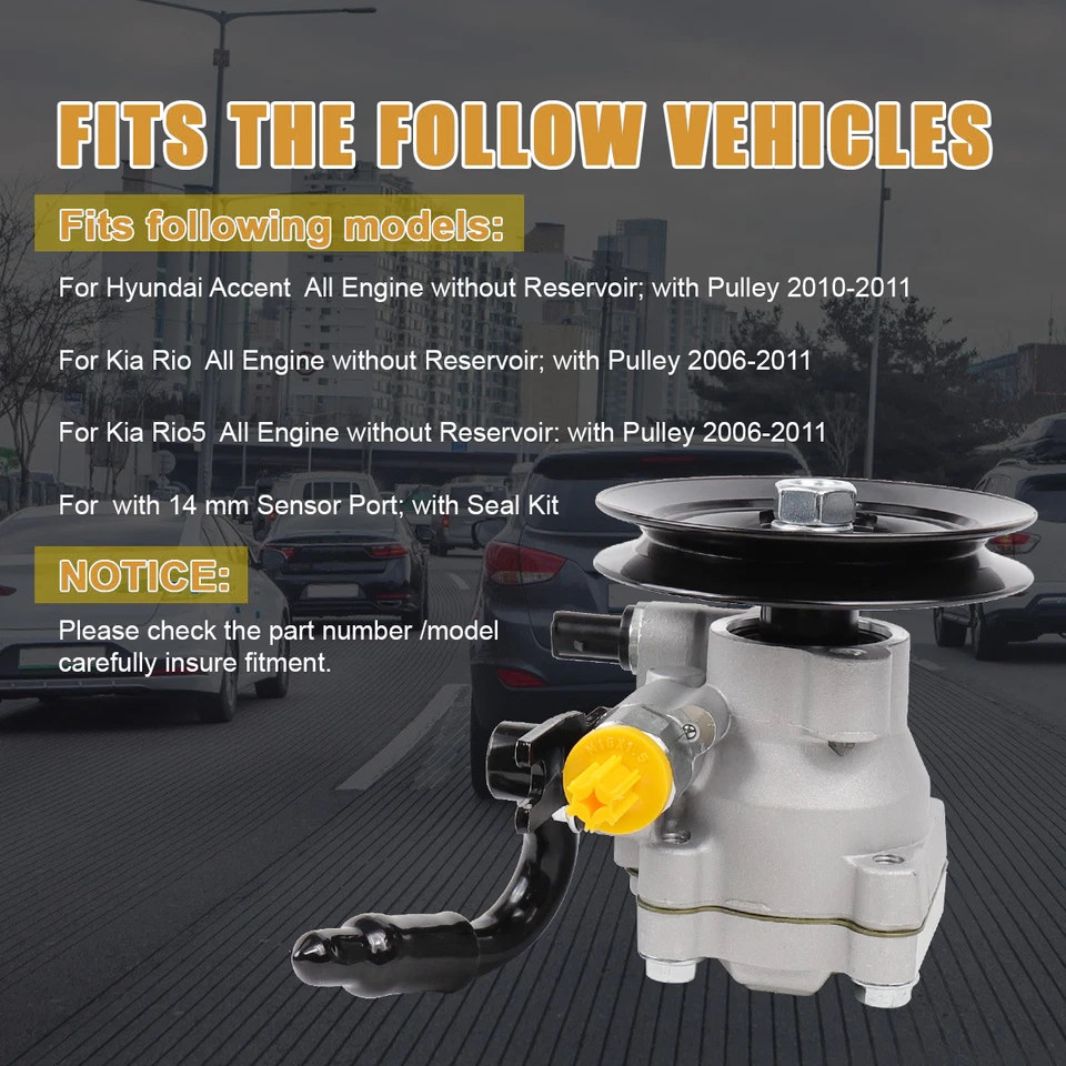 Power Steering Pump Pulley for 2006-2009 Hyundai Accent Kia Rio5 Dodge Attitude Foto 4 de 4