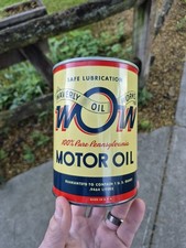 Rare ? Vintage Auto Oil Can Quart WOW MOTOR OIL WAVERLY OIL WORKS PITTSBURGH PA