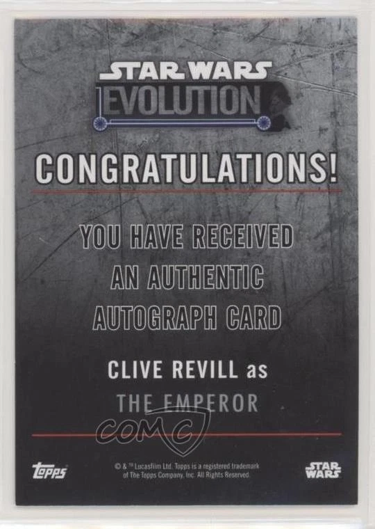 2016 Topps Star Wars Evolution Clive Revill Emperor Palpatine as The Auto 1j8 - Image 2 of 3