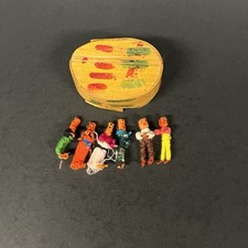 Vintage Miniature Worry Trouble Dolls Guatamela Hand Made With Original Box Case