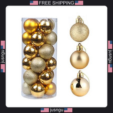 Christmas Ball Ornaments 24 Pack 2.36 Inch Shatterproof Plastic Decorations
