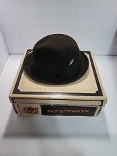 Vintage Stetson Mallory 5th Ave Fedora Hat Brown Size 7 1/4