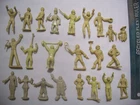 23 RARE MARX SUPER CIRCUS YELLOW CLOWNS WOMEN 1/32 54MM 60MM PLAYSET