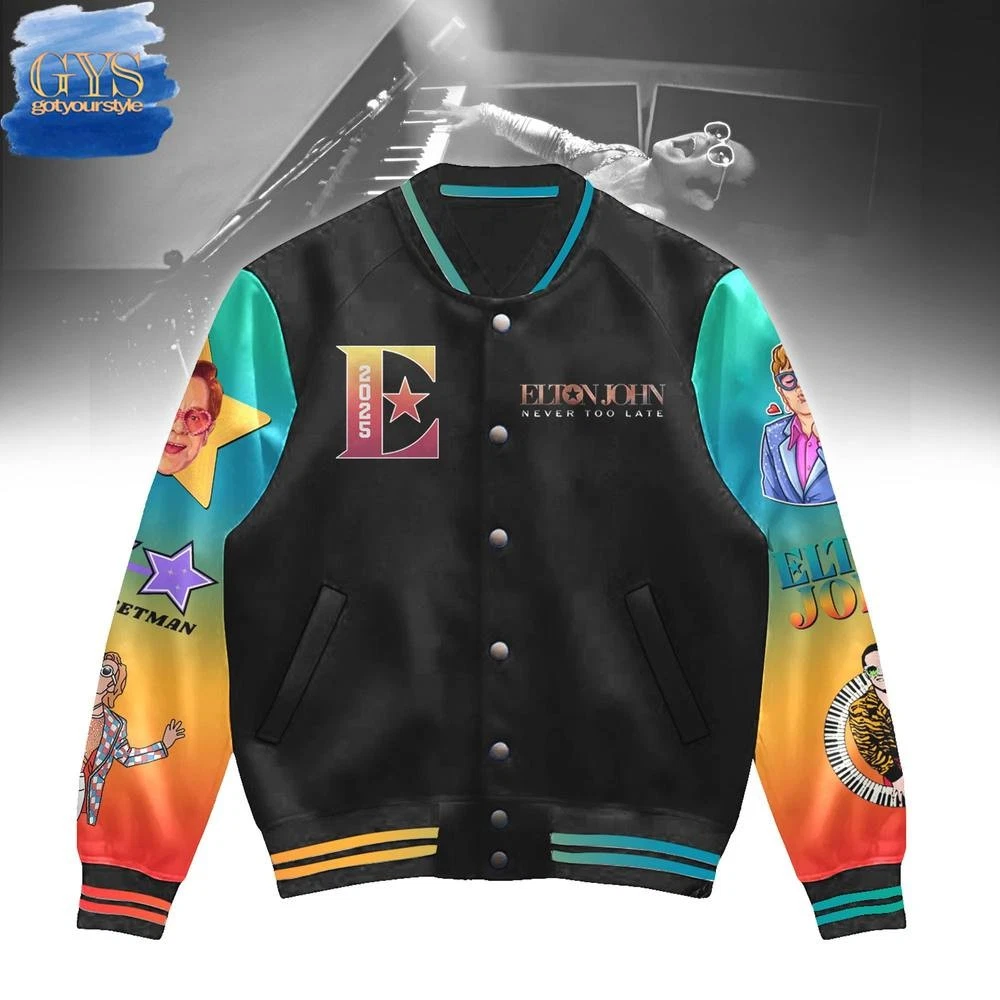 Elton John Never Too Late Varsity Jacket