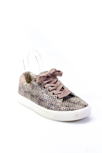 Sam Edelman Womens Vegan Snakeskin Embossed Low Top Sneakers Pink Size ...