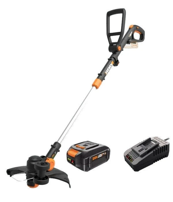 WG170.3 Worx 20V 4.0 Cordless Grass Trimmer/Edger 60 Min Quick Charger-OB