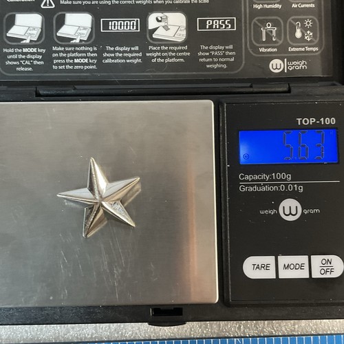 Vintage US Army Silver Toned Star GnuCollectibles - Picture 10 of 11