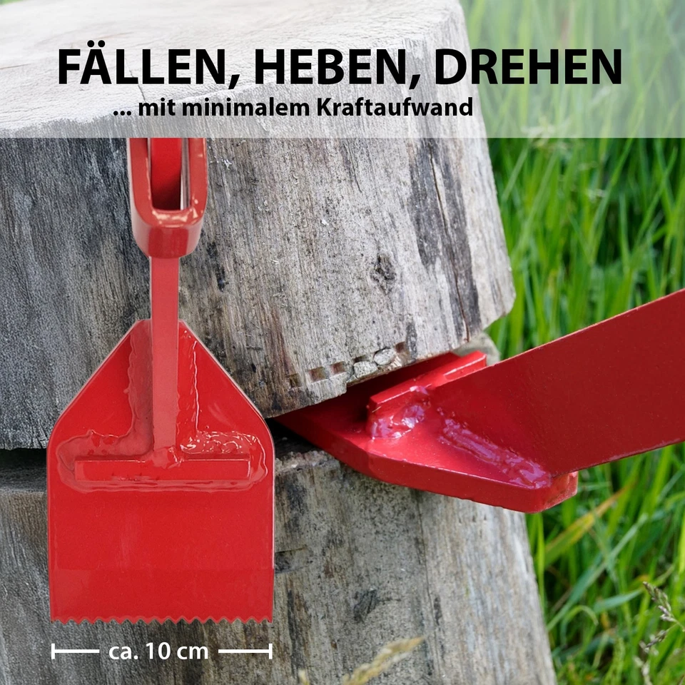 Fällheber Fällhilfe Wendehilfe mit Wendehaken Stahl 115 cm lang Zahnplatte 10 cm - Bild 3 von 4
