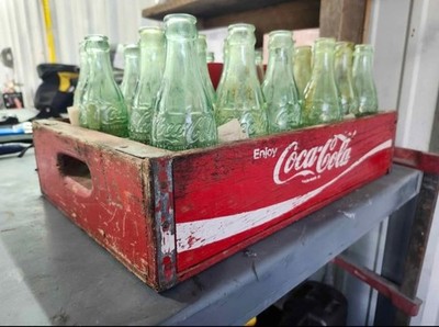 Antique Coke Crate Full Of ''Big-Letter'' Patent-D Bottles From Various Bottlers
