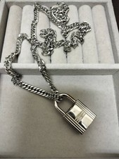 Collana con lucchetto Hermes HERMES Cadena argento accessori moda C461