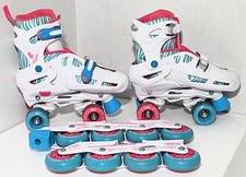 Roller Derby Falcon Girls 2-in-1 Combo Skates/Adjustable Size 3-6 Barely Tried 