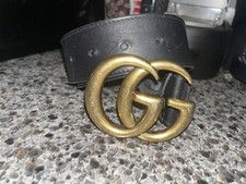 Authentic Gucci GG Marmont Black Skinny Belt, Size 90/36