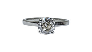 14K WG Approx. 0.60Ct K L I2 Solitaire Diamond Engagement Ring Size 4.5 1.3 dwt