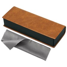 Hard Shell Eyeglass Cases, Lightweight Portable Glasses Case for Women F-brown