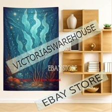 Sea Garden Tapestry Coastal Home Decor ocean fantasy 39X59 in