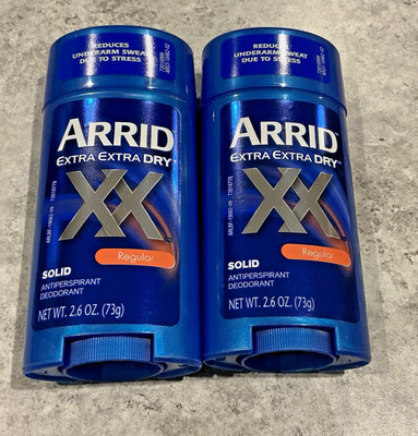 Arrid XX Extra Extra Dry Solid Antiperspirant Deodorant, Regular, Pack of 2
