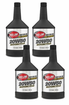4 Pack Red Line 42504 20W-50 Full Synthetic Motor Oil 1 Quart Each Case Lot New