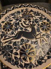 Ibiscus Hand Decorative Plate for Wall 24K Gold, Made in Rhodes