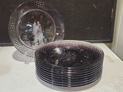 SET OF 10- Luminarc France Amethyst Cristal D'Arques/Durand 10  Plates