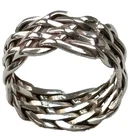 Vintage Sterling Silver Braided Band Ring Size 7