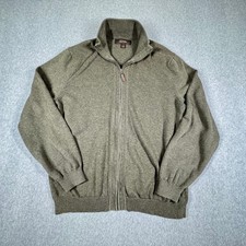 Tasso Elba Sweater Men's M Full Zip Thin Knit Cardigan Mock Neck