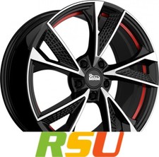 4x MAM RS6 black front polish red inside 7x16" ET38 LK5 100 ML 63.4 Alufelgen...