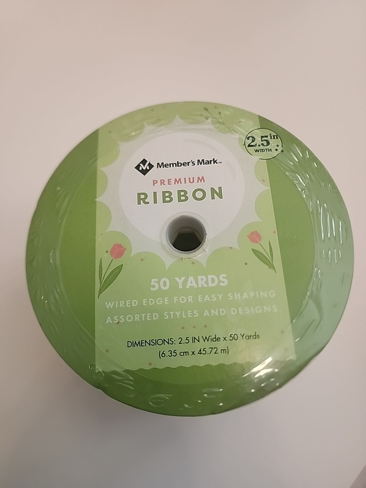 New Member's Mark Premium Hello Spring Wired Edge Ribbon, 2.5