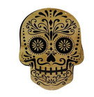 Halloween Sugar Skull Serving Board Natural Wood Day of the Dead